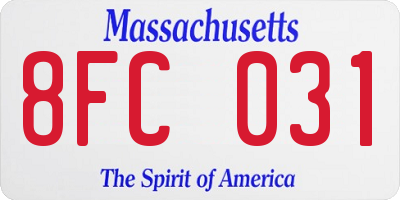 MA license plate 8FC031