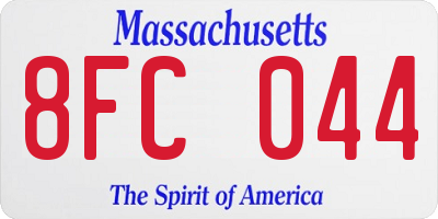 MA license plate 8FC044