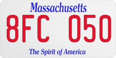 MA license plate 8FC050