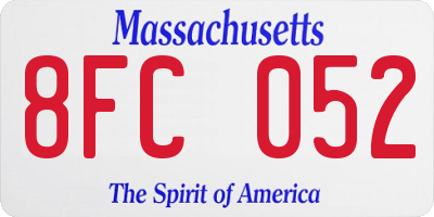 MA license plate 8FC052