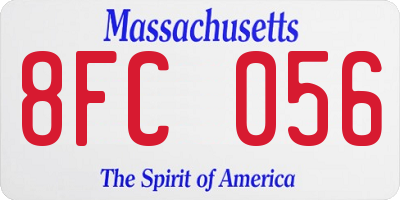 MA license plate 8FC056