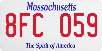 MA license plate 8FC059