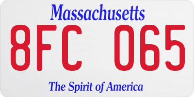 MA license plate 8FC065