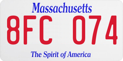 MA license plate 8FC074