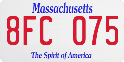 MA license plate 8FC075