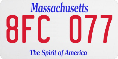 MA license plate 8FC077
