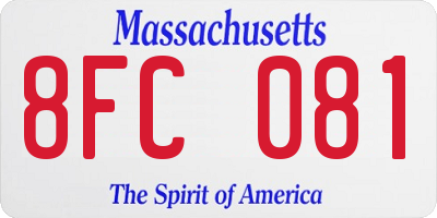 MA license plate 8FC081