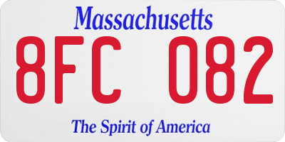 MA license plate 8FC082
