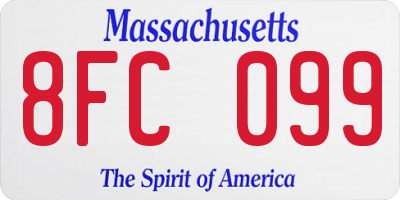 MA license plate 8FC099