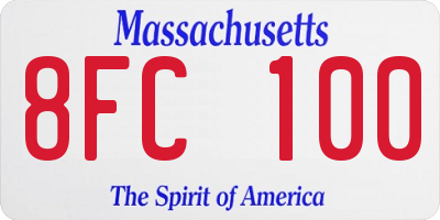 MA license plate 8FC100