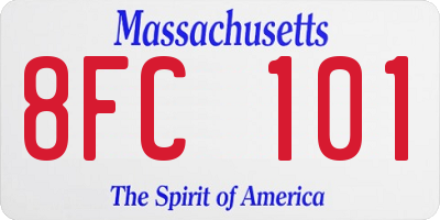 MA license plate 8FC101