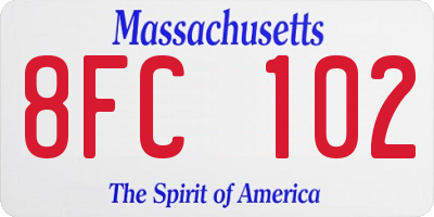 MA license plate 8FC102