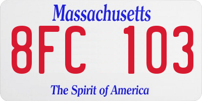 MA license plate 8FC103