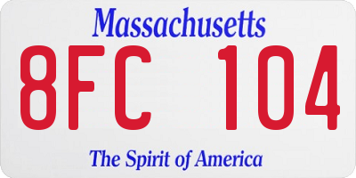 MA license plate 8FC104