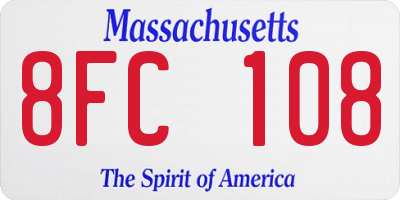 MA license plate 8FC108