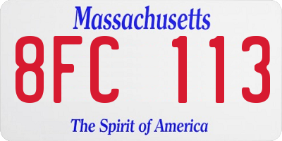 MA license plate 8FC113
