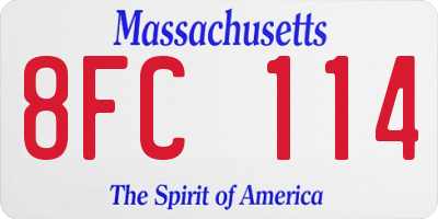 MA license plate 8FC114