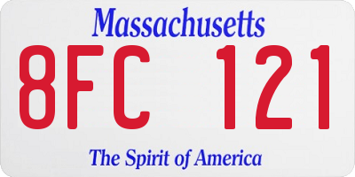 MA license plate 8FC121