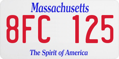 MA license plate 8FC125