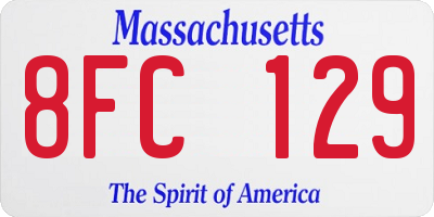 MA license plate 8FC129