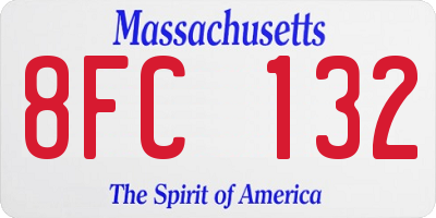 MA license plate 8FC132