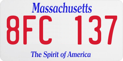 MA license plate 8FC137