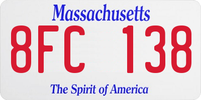 MA license plate 8FC138