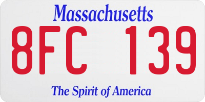 MA license plate 8FC139