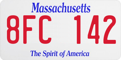 MA license plate 8FC142