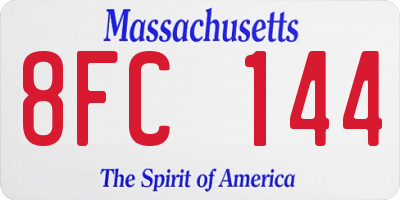 MA license plate 8FC144
