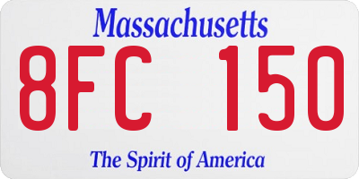 MA license plate 8FC150