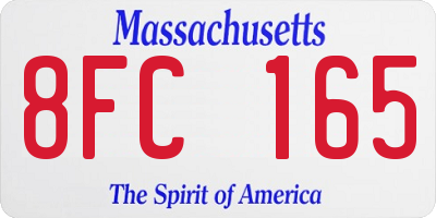 MA license plate 8FC165