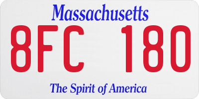 MA license plate 8FC180