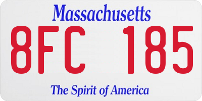 MA license plate 8FC185