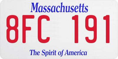 MA license plate 8FC191