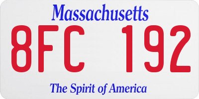 MA license plate 8FC192