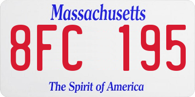 MA license plate 8FC195