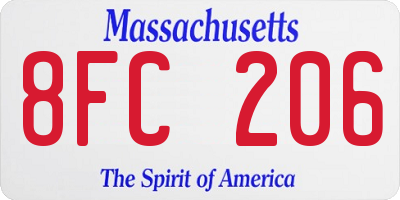 MA license plate 8FC206