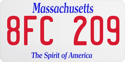 MA license plate 8FC209