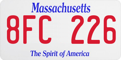 MA license plate 8FC226