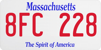MA license plate 8FC228