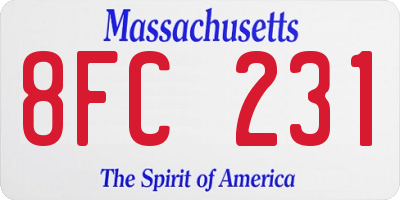 MA license plate 8FC231