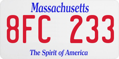 MA license plate 8FC233