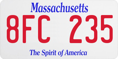 MA license plate 8FC235