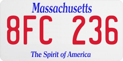 MA license plate 8FC236