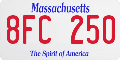 MA license plate 8FC250