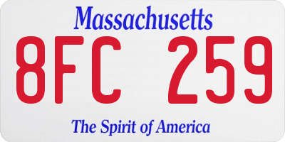 MA license plate 8FC259