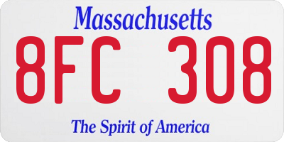 MA license plate 8FC308