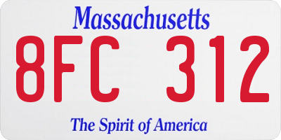 MA license plate 8FC312