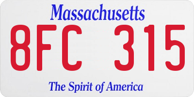 MA license plate 8FC315